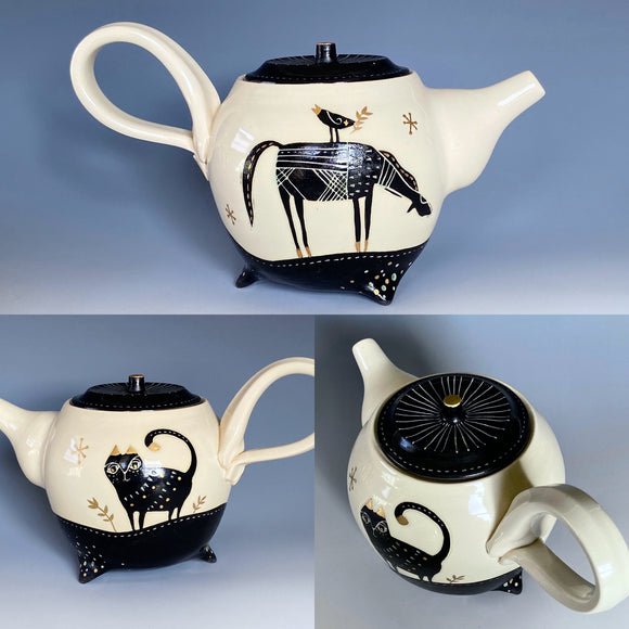 Cat and Horse Teapot