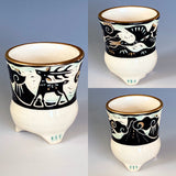Crane and Deer Small Cup/Vase