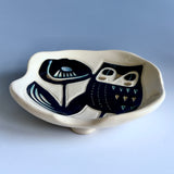 Owl and  Blossom Spoon Rest