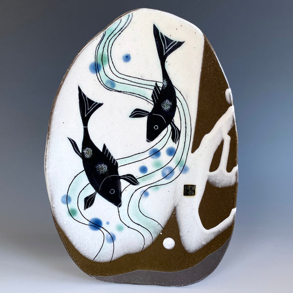 Koi in the Pond Plate