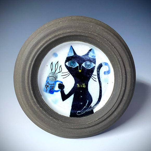 Coffee Time Cat Wall piece
