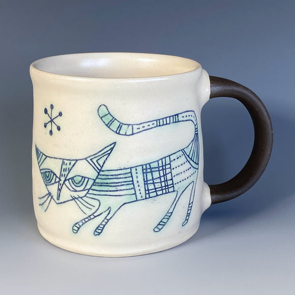 White Glaze Cat Mug