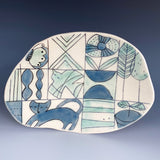 Blue and Green Quilt Plate