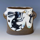 Rabbit and Fox Vase